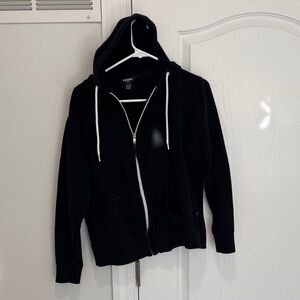 RSQ from Tilly’s Black zip up Hoodie with White Accents